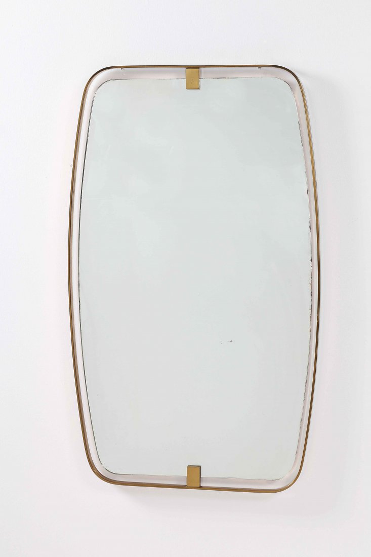 INGRAND MAX (1908 - 1969) Mirror.: INGRAND MAX (1908 - 1969) Mirror. Brass and glass. 58,00 x 94,00 x 2,50 cm On the back, Fontanit brand, Milan 1950-1955.