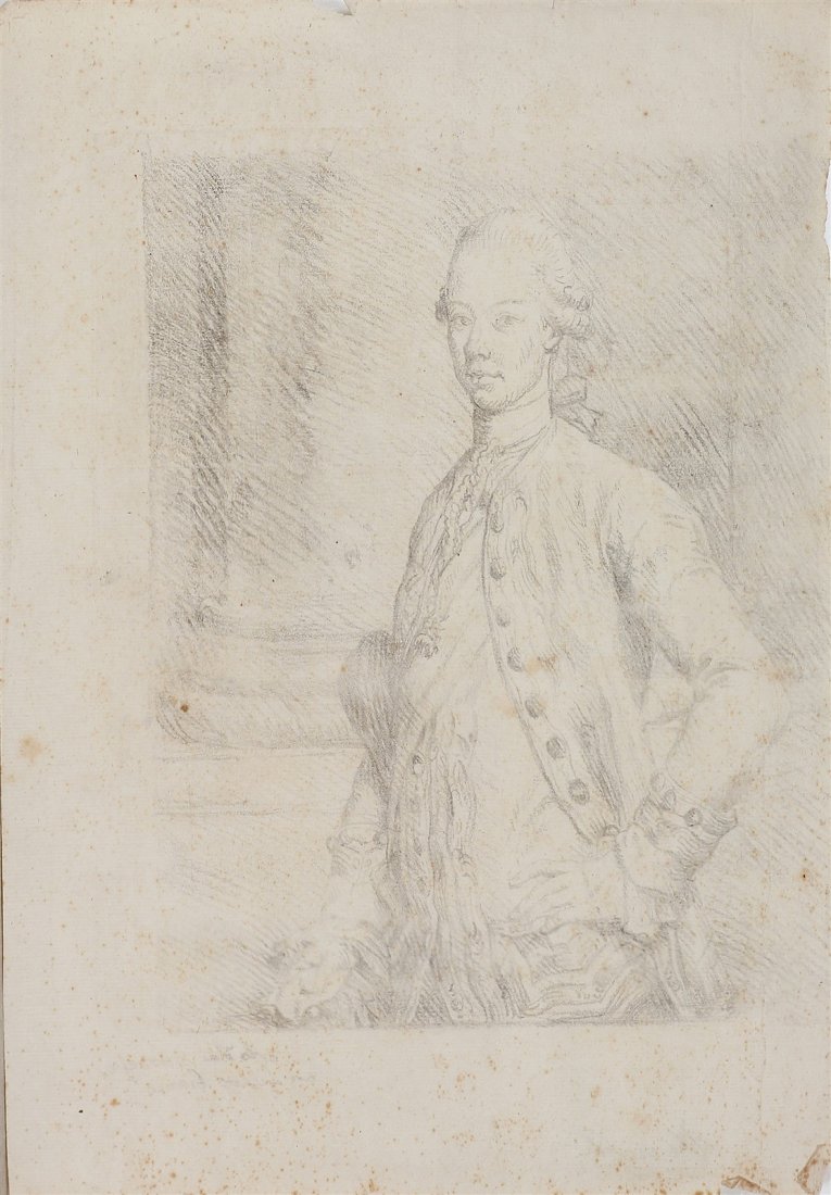 ARTISTA DEL XVIII SECOLO Pietro Leopoldo d'Asburgo: ARTISTA DEL XVIII SECOLO Pietro Leopoldo d'Asburgo Lorena, Granduca di Toscana . Matita su carta. Cm 21,00 x 30,00. Da Anton Raphael Mengs.