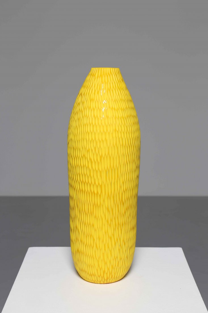 ZINSKY TOOTS ATTRIBUTED TO. Opaque yellow glass vase (1 of 1)