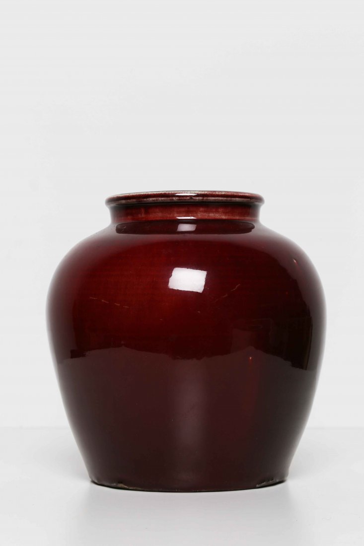 Arte Cinese A sang de beuf pottery vaseChina, 19th: Arte Cinese A sang de beuf pottery vaseChina, 19th century . . Cm 24,50.