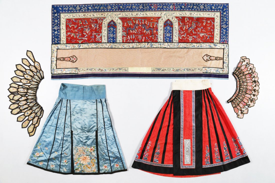 Arte Cinese  Five Chinese silk fabricsChina, Qing (1 of 6)