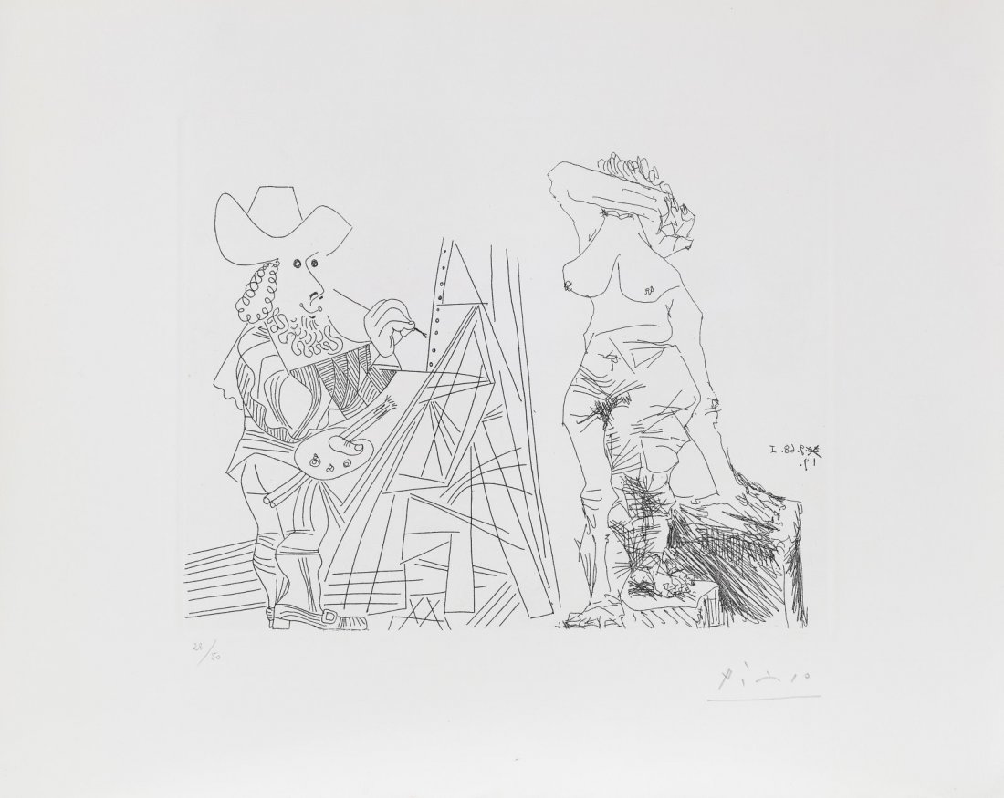 PABLO PICASSO  Peintre et modele qui se cache le (1 of 2)