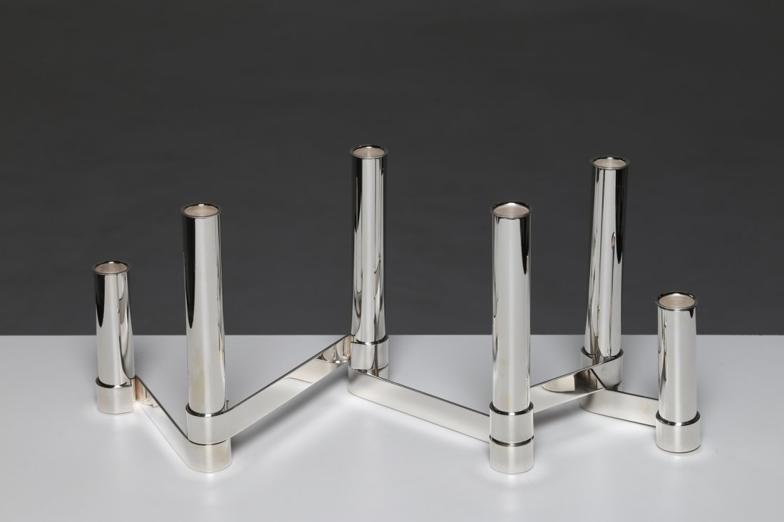 GIO' PONTI Table centerpiece of silver plated (1 of 3)