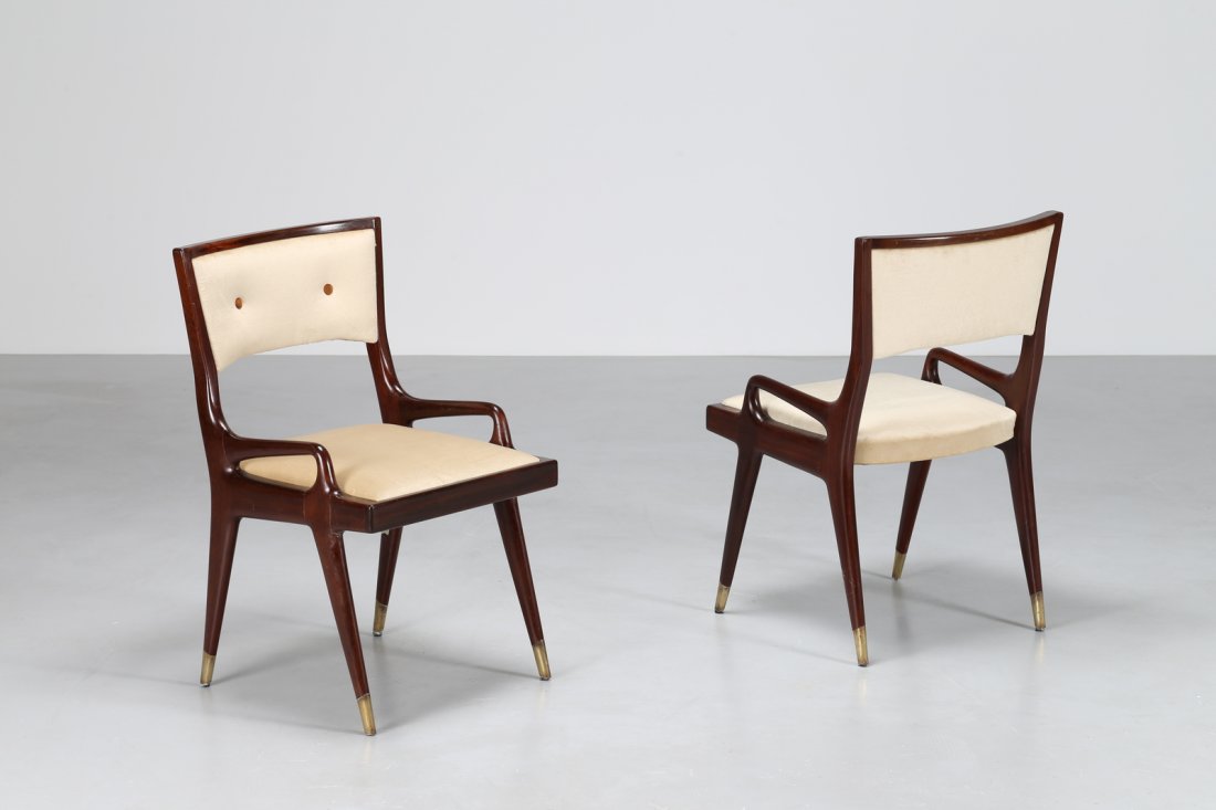 RUGGERO FARINA MOREZ Rare pair of armchairs, in wood (1 of 2)