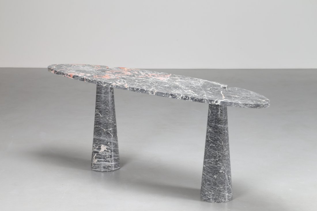 ANGELO MANGIAROTTI Console table of marble from the (1 of 3)