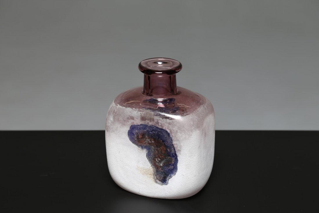 ALFREDO BARBINI Vaso in vetro acidato. (1 of 2)