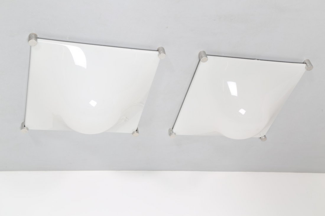 ELIO MARTINELLI Coppia di plafoniere mod. Bolla. (1 of 1)