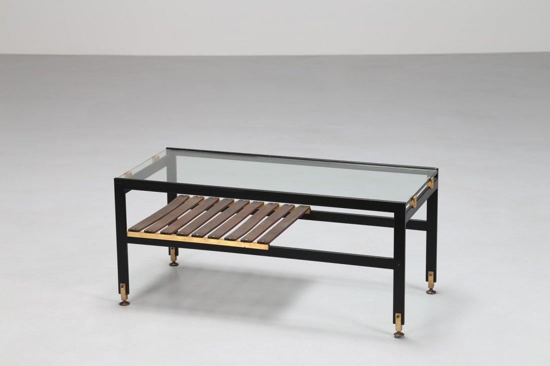 FONTANA ARTE Attrib. Tavolino da salotto metallo (1 of 1)