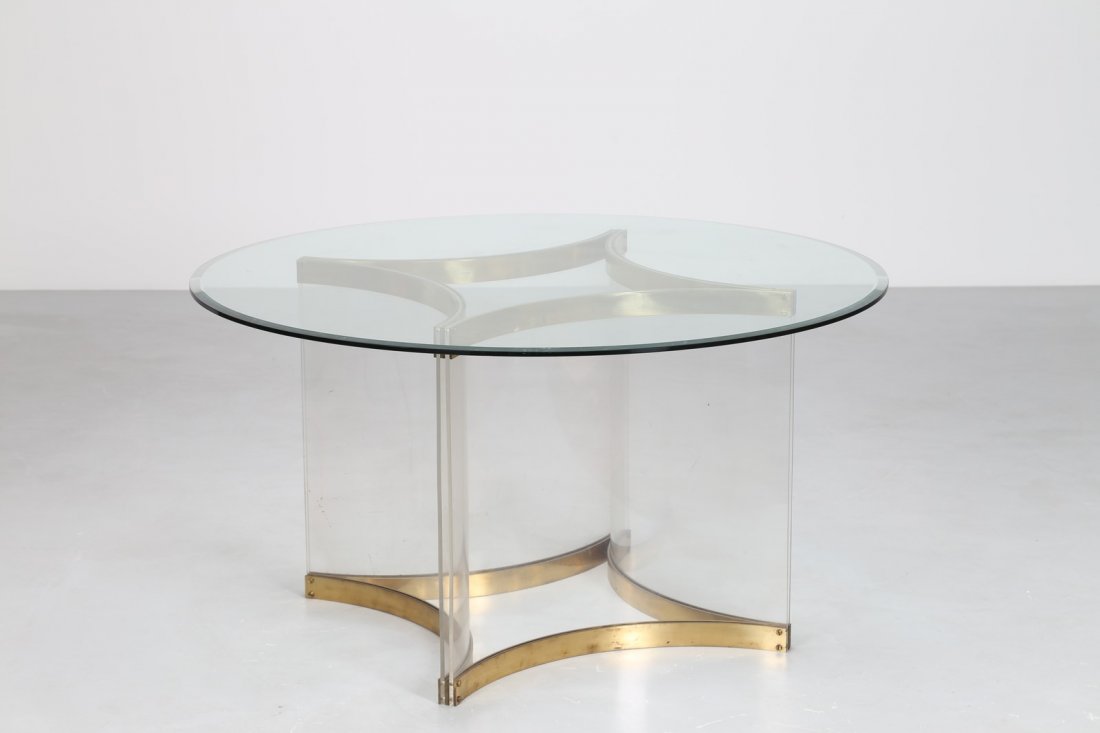 ALESSANDRO ALBRIZZI Tavolo in plexiglass e ottone  con (1 of 1)