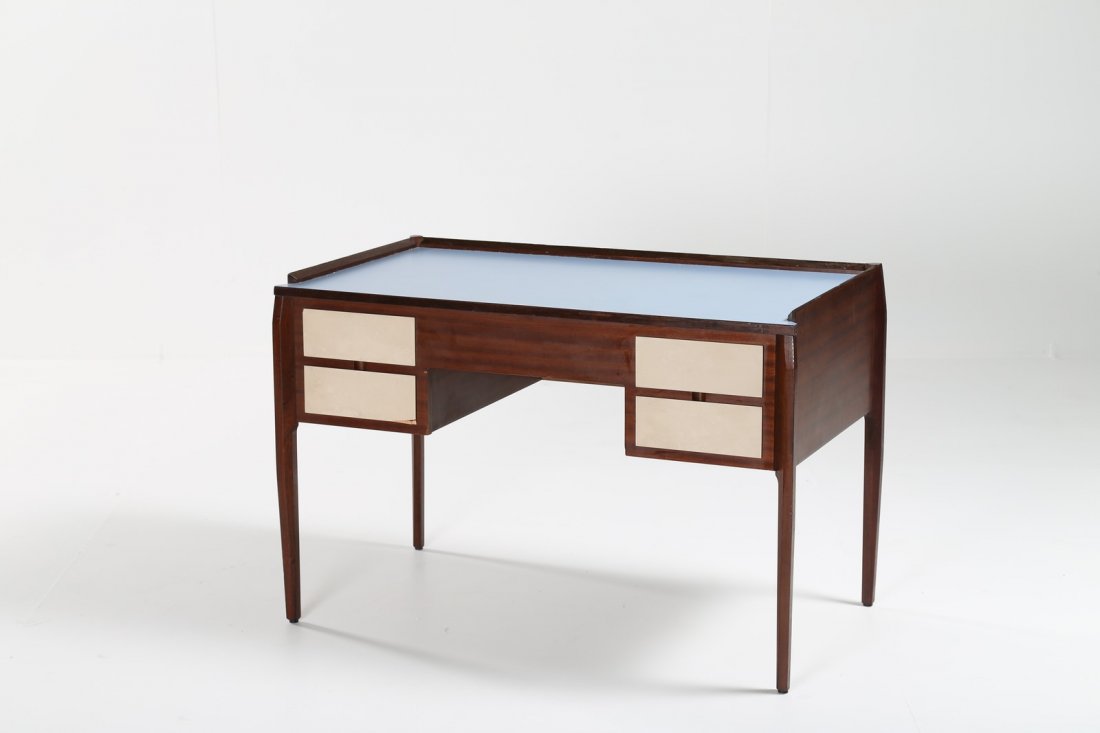 GIO' PONTI Scrivania da centro  in legno di mogano con (1 of 1)