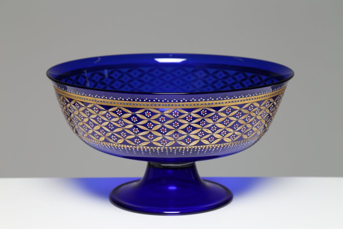 ERCOLE BAROVIER Coppa nuziale  in vetro blu cobalto (1 of 2)