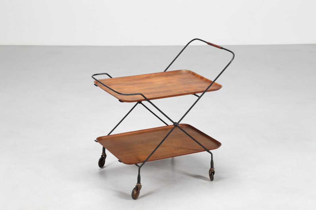 ISA BERGAMO  Carrello in legno di teak e tondino di (1 of 5)