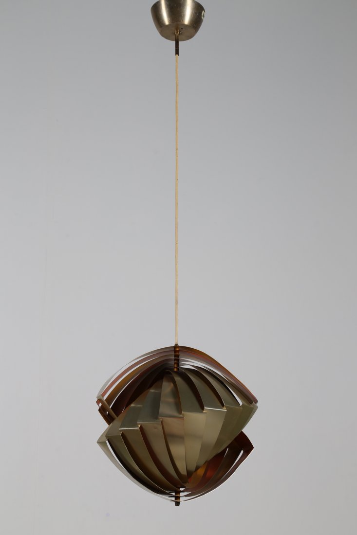 LOUIS  WEISDORF Rara lampada a sospensione in lamelle (1 of 4)