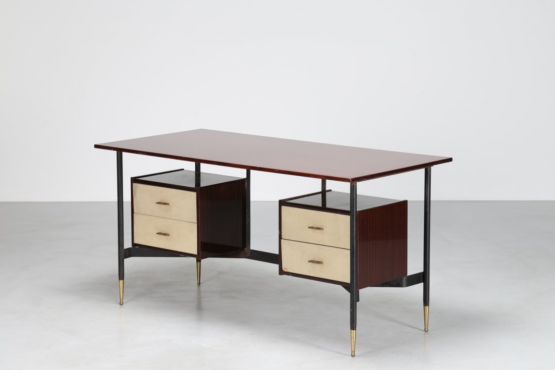 MANIFATTURA ITALIANA  Scrivania in metallo laccato e (1 of 5)