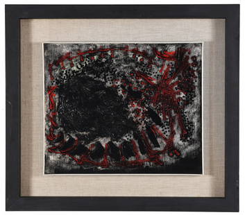 JORGE PIQUERAS Instrumento.: Instrumento. 1960. Oil on cardboard. Cm 46,00 x 38,00. Signed at the back. Labels at the back: Michelangelo Gallery, Bregamo; Lorenzelli Gallery Bergamo; XXX Venice Biennale, 1960. Pubblication: Pique