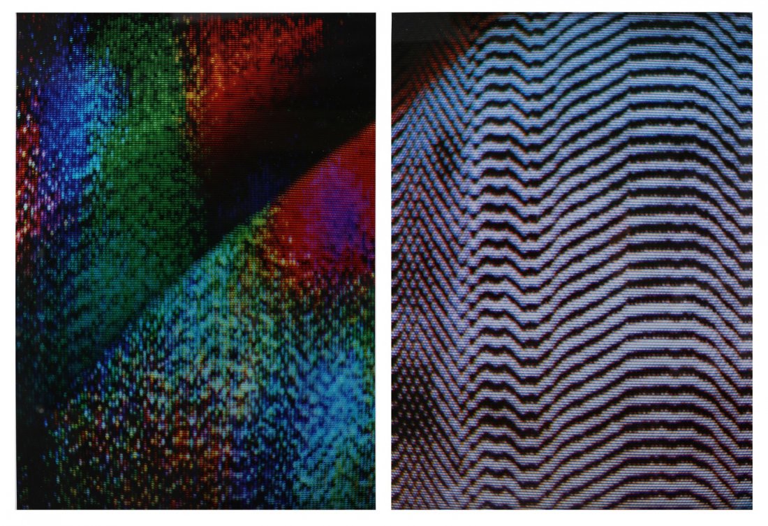 TAUBA AUERBACH Static 18 & 19 (lot of two works).: Static 18 & 19 (lot of two works). 2011. C-print. Cm 40,50 x 58,00. 29/30 each. Signed, dated and numbered on the reverse.Â These works are from an edition of 30 and are published by Texte Zur Kunst