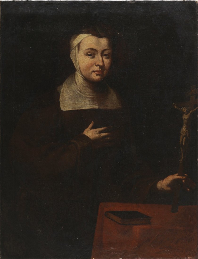 ARTISTA DEL XVII SECOLO.  Ritratto di monaca con (1 of 2)