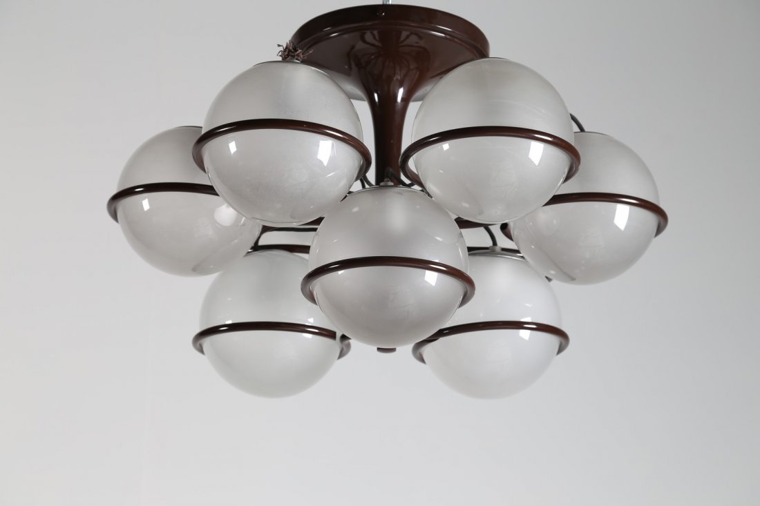 GINO SARFATTI Lampada a sospensione e/o plafone con (1 of 6)