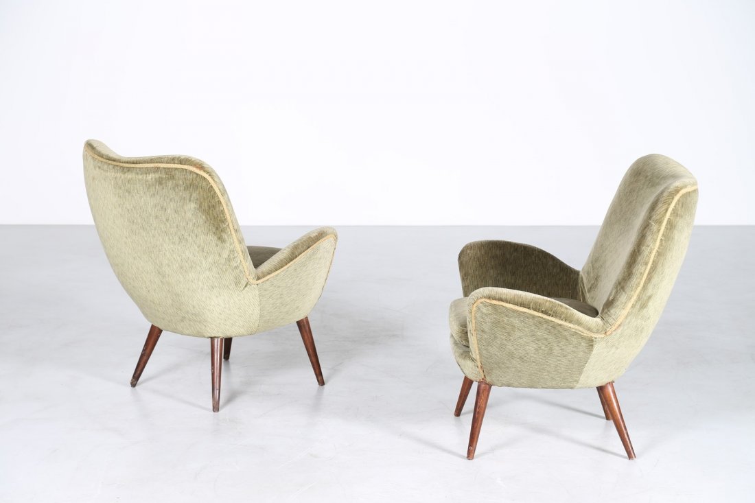 GIUSEPPE CARMIGNANI Coppia di poltrone in legno e (1 of 5)