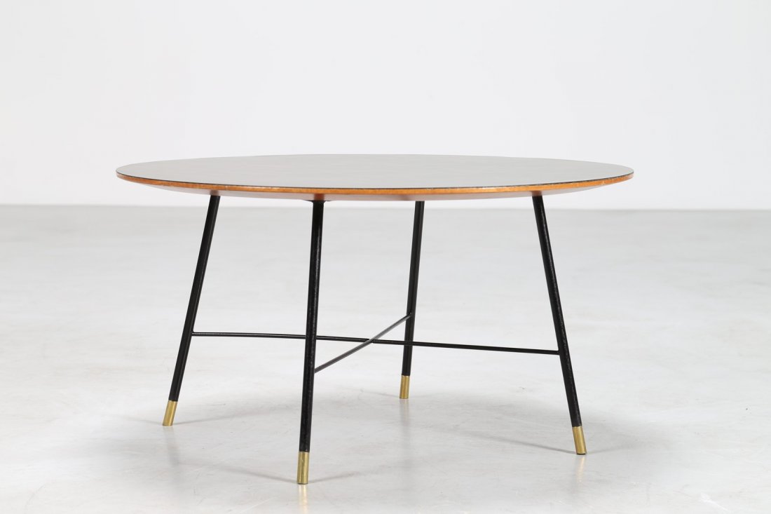 ICO PARISI Tavolino tondo in tondino di ferro e finali (1 of 4)