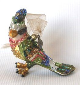 Jay Strongwater Crystal Ornament- Cockatoo: Jay Strongwater Cockatoo Ornament. Multi Colored. Measures approximately 4 x 4 x 1.5.