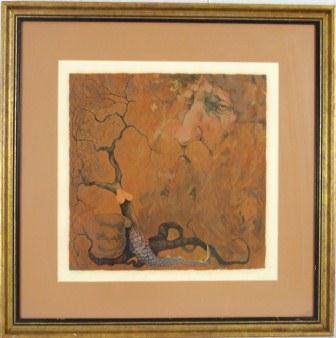 C. Bragg "In the Beginning" Limited Edition #26/300: Charles Bragg "In the Beginning". 26/300. Rust Colorings. Tan Frame. Measuring approximately 29 x 29. Bragg has won many awards, including the Gold Medal for the National Society of Illustrators as we