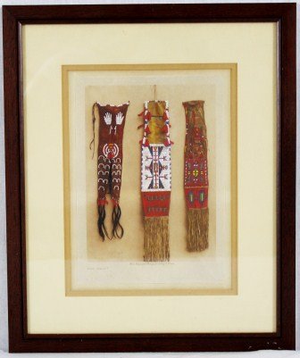 "Pipe Bags" Copyright Photo 1908 by E.S. Curtis: Pipe Bags Copyright Photograph 1908 by E.S. Curtis. Cream and Tan double matting. Measures approximately 12 x 14