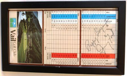 Golf score card auto by Pres Gerald Ford w COA: Authenticated by James Spence Authentication. Includes COA. Golf score card filled out and autographed by a President of the United States - Gerald Ford (Burning Tree Club). Includes other signatures/