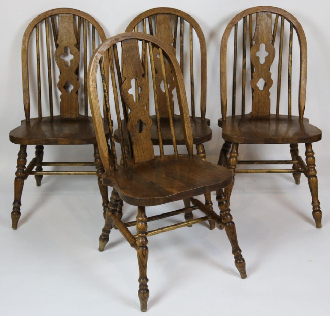 AMERICAN VINTAGE OAK WINDSOR CHAIRS: AMERICAN VINTAGE OAK WINDSOR CHAIRS 37 X 20 X 20