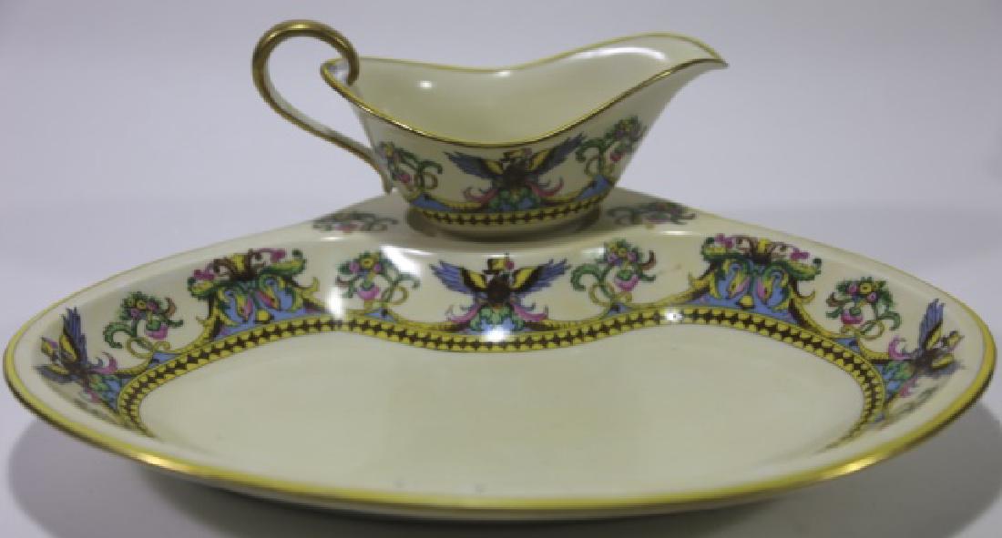NORITAKE SERVICE PLATE WITH ATTCHED GRAVY LADEL: NORITAKE SERVICE PLATE WITH ATTCHED GRAVY LADEL