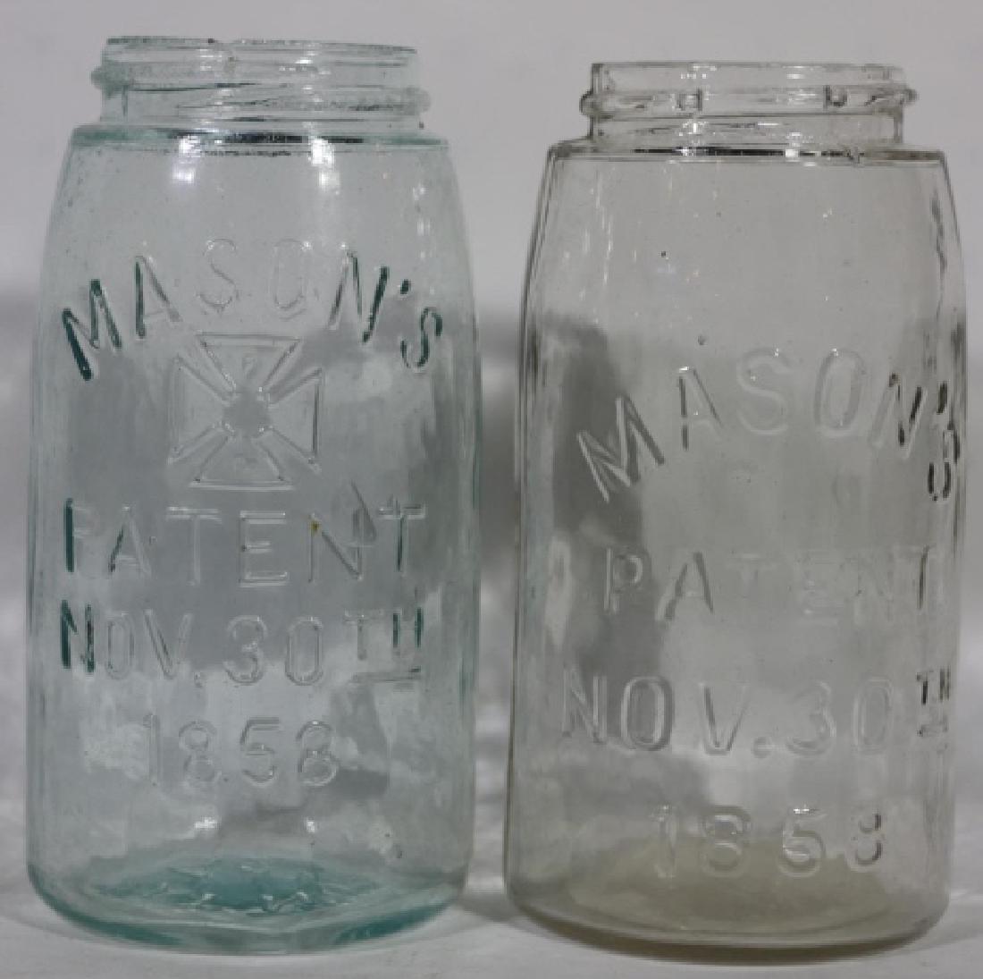 1858 / 1863 MASON JAR GROUPING: 1858 / 1863 MASON JAR GROUPING