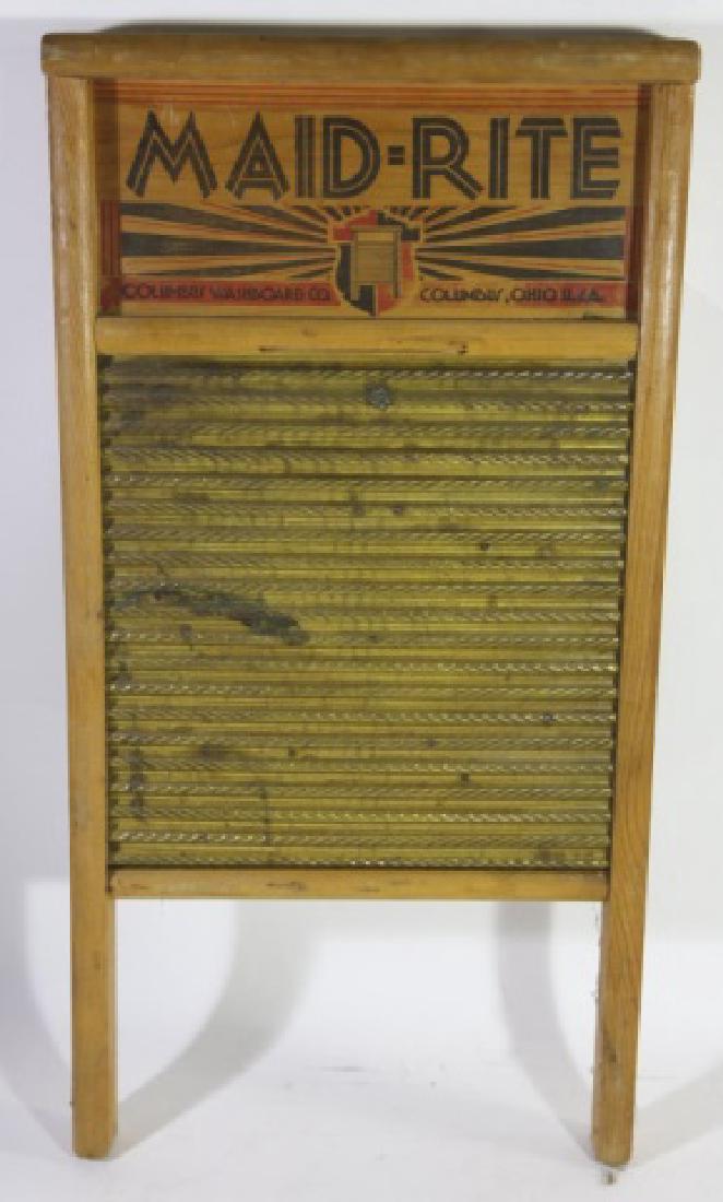 MAID RITE COLUMBUS OHIO ANTIQUE WASHBOARD: MAID RITE COLUMBUS OHIO ANTIQUE WASHBOARD