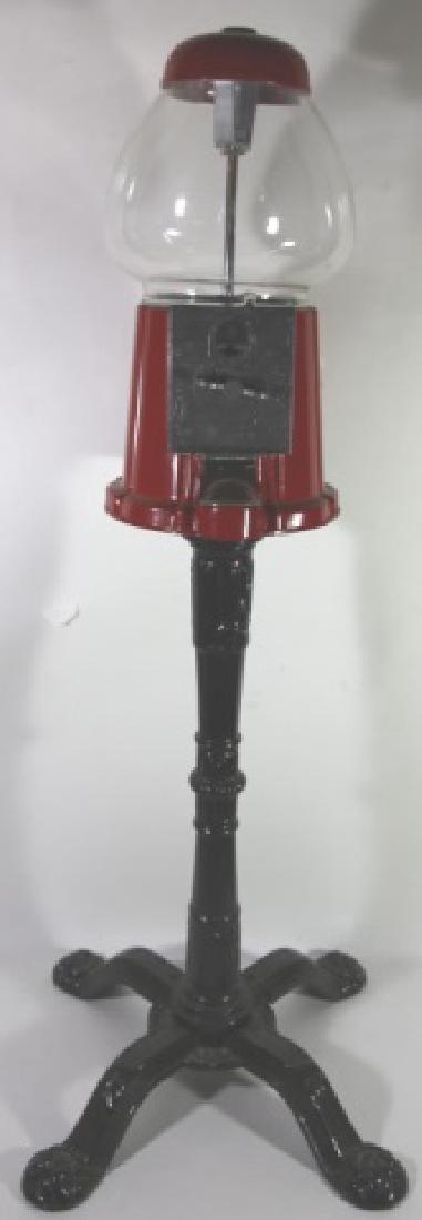 COIN OPERATED BUBBLE GUM MACHINE: COIN OPERATED BUBBLE GUM MACHINE 37 x 14 x 14"