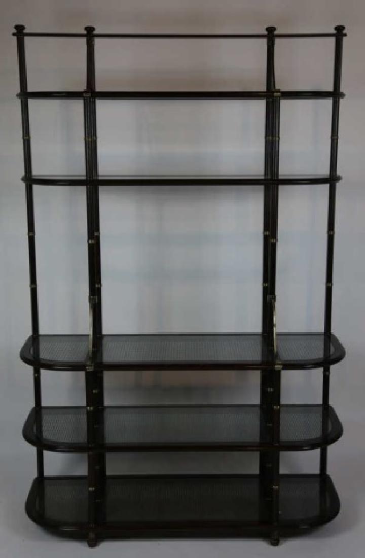 HENREDON FINE MAHOGANY & CANE VITRINE: HENREDON MAHOGANY VITRINE 78 X 52 X18"