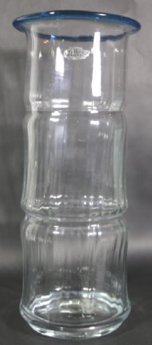 BLENKO TALL HAND BLOWN ARTGLASS VASE: BLENKO TALL HAND BLOWN ARTGLASS VASE