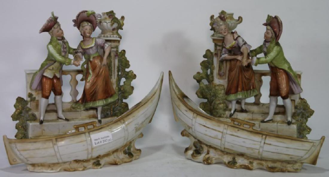 GERMAN ANTIQUE PORCELAIN FIGURAL SCULPTURES: GERMAN ANTIQUE PORCELAIN FIGURAL SCULPTURES