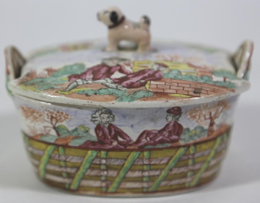 FRENCH ANTIQUE COVERED POT: FRENCH ANTIQUE COVERED POT 4.5 X 5.5"