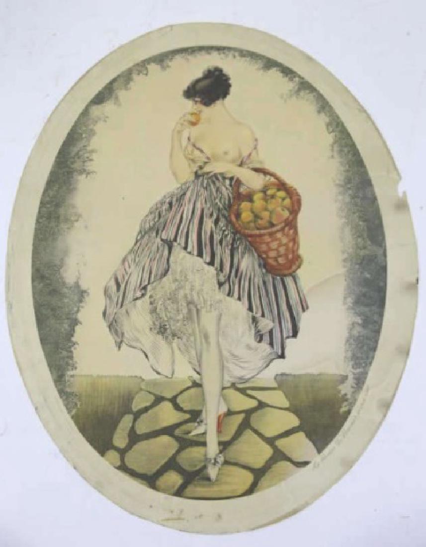 LOUIS ICART "LE PANIER DE POMMES" UNFRAMED WORK (1 of 8)