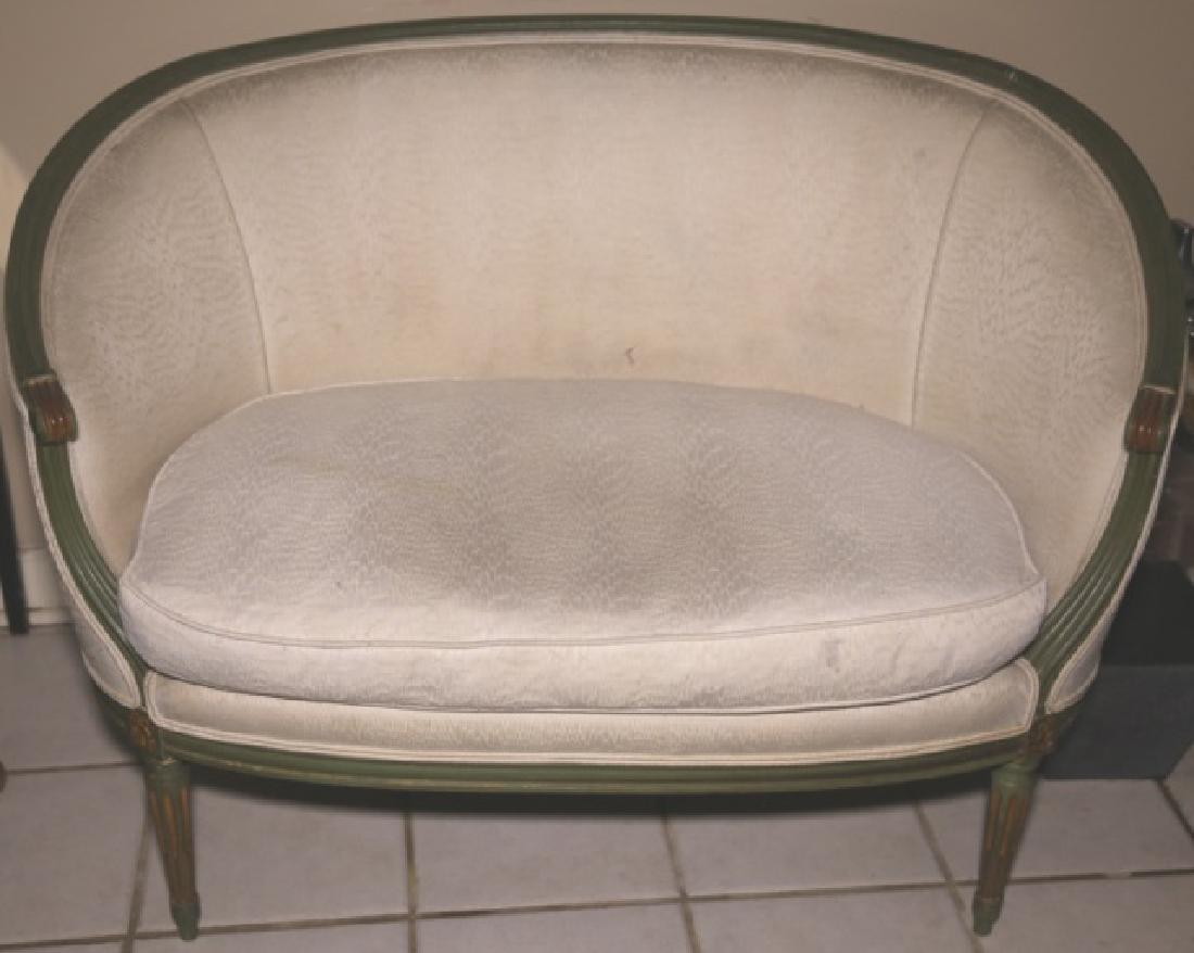 FRENCH CUSTOM UPHOLSTERED SETTEE (1 of 4)