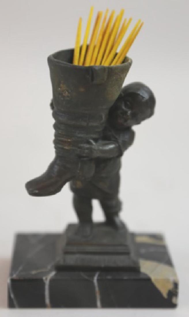 FRENCH BRONZE TOOTHPICK VALET ON CARRERA MARBLE (1 of 4)