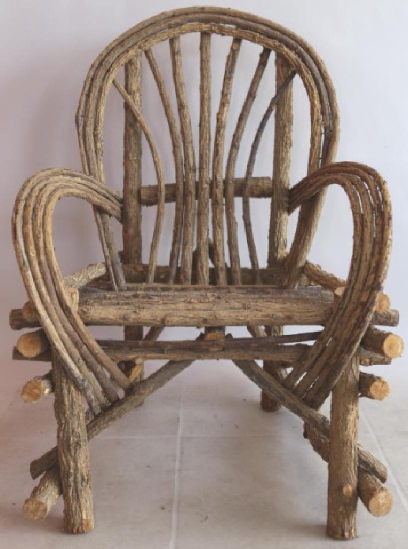 NC ANTIQUE FAN BACK PRIMITIVE TWIG ARMCHAIR (1 of 7)