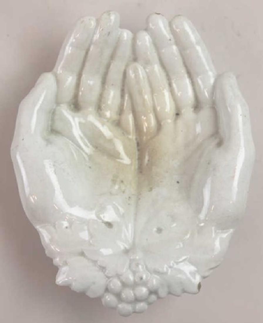 K T & K ANTIQUE STONE CERAMIC HAND DISH (1 of 4)