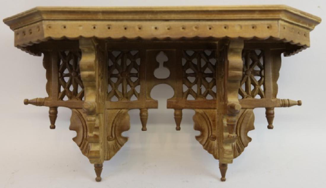 ENGLISH ANTIQUE GOTHIC HANGING WALL BRACKET SHELF (1 of 3)