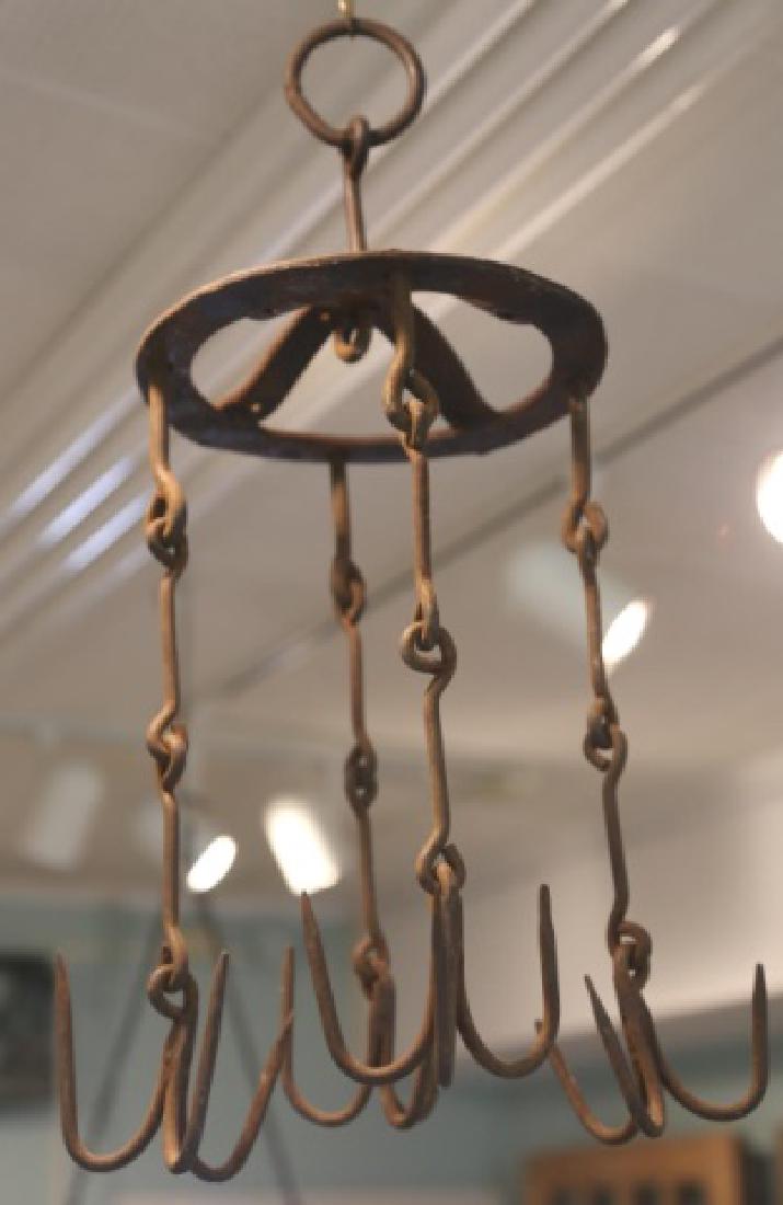FRENCH ANTIQUE HANGING MEAT HOOK / POT RACK (1 of 3)