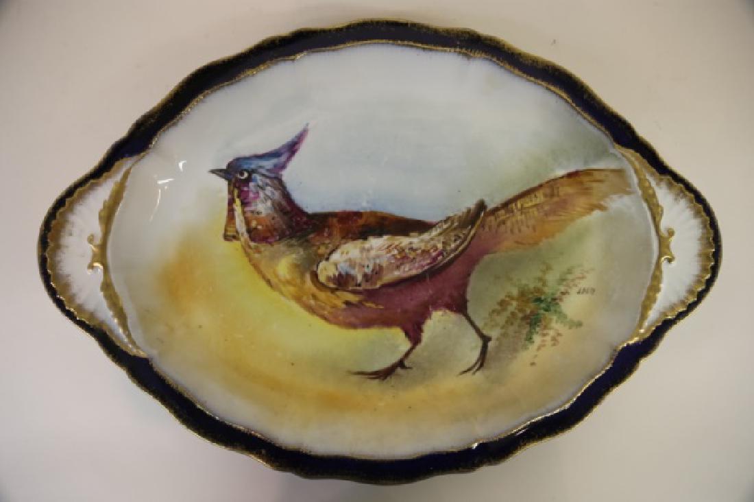LIMOGE HAND PAINTED PHEASANT PLATTER W/ SIGNATURE (1 of 6)