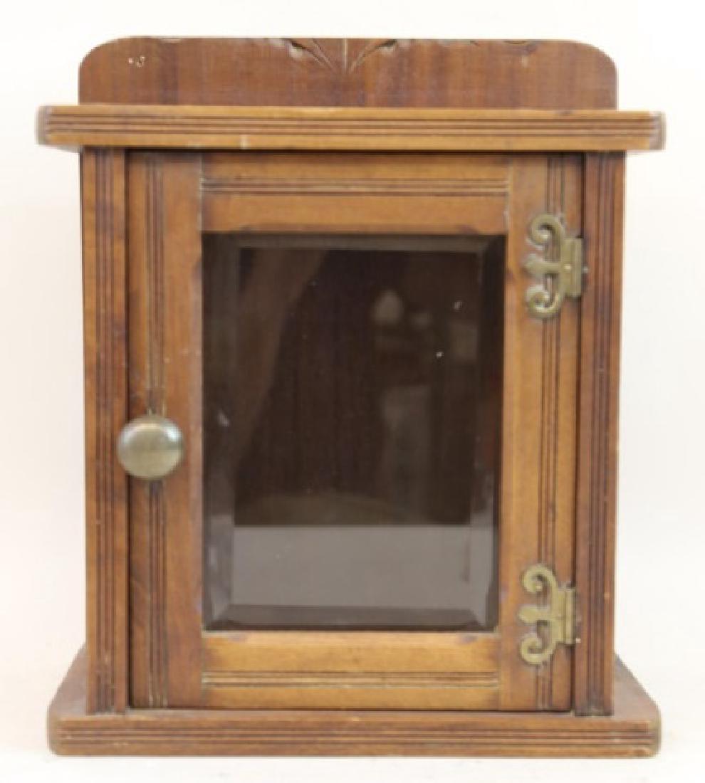 ANTIQUE BEVELED  GLASS DOOR DISPLAY CASE (1 of 7)