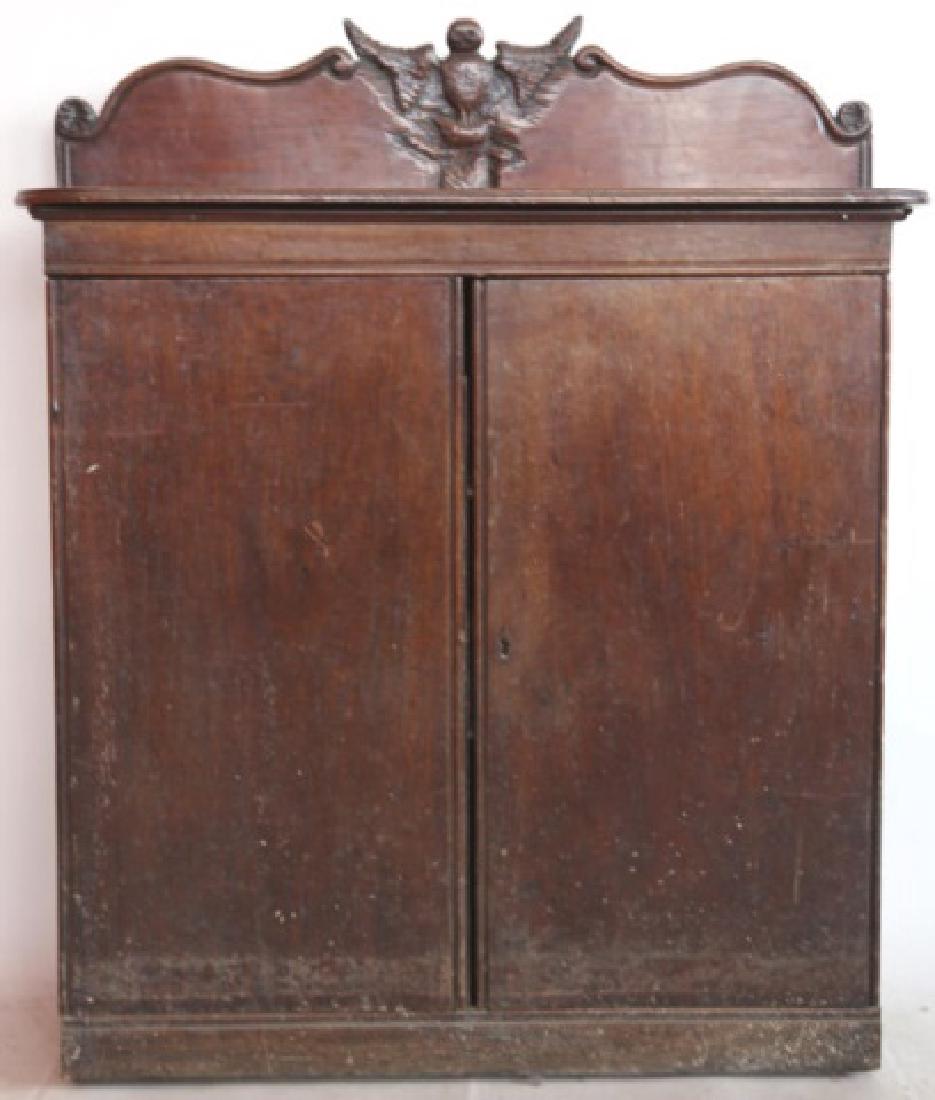 ENGLISH ANTIQUE OAK TWO DOOR CABINET (1 of 3)