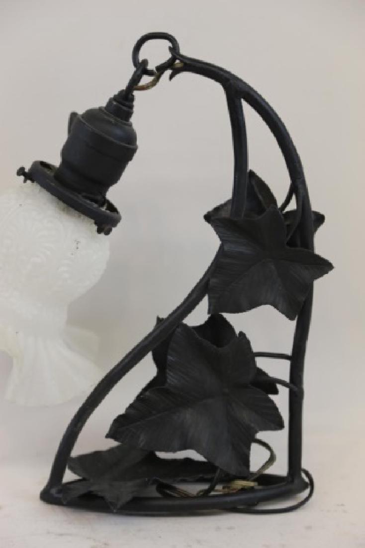 FRENCH METAL WORK OAK LEAF HANGING WALL SCONCE (1 of 4)