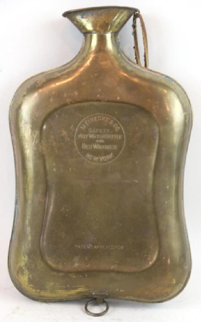 MEINECKE & CO  BRASS HOT WATER BOTTLE & BED WARMER (1 of 5)