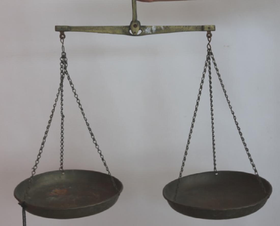 ANTIQUE HANGING BRASS SCALES (1 of 4)